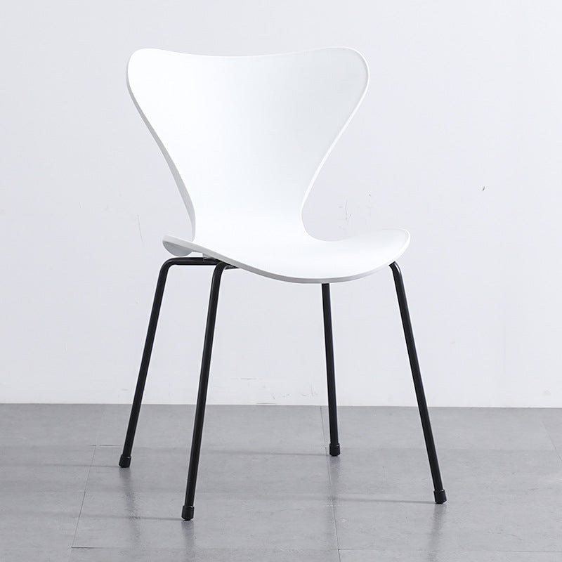 Glam Style Metal Side Chair Solid Back Matte Finish Home Use Dining Chair