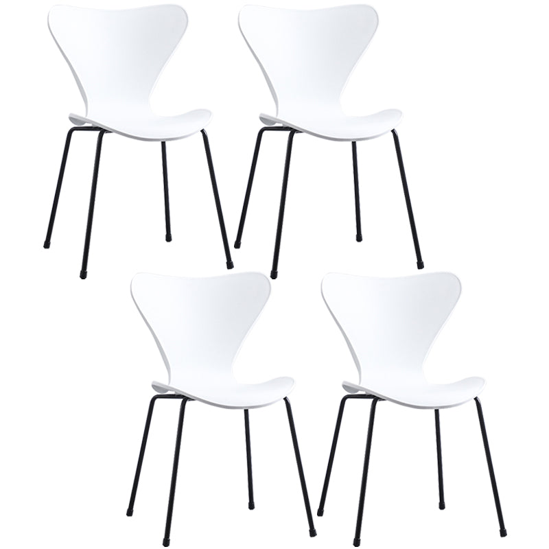 Glam Style Metal Side Chair Solid Back Matte Finish Home Use Dining Chair