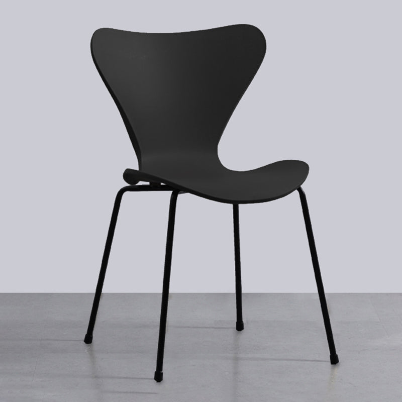 Glam Style Metal Side Chair Solid Back Matte Finish Home Use Dining Chair