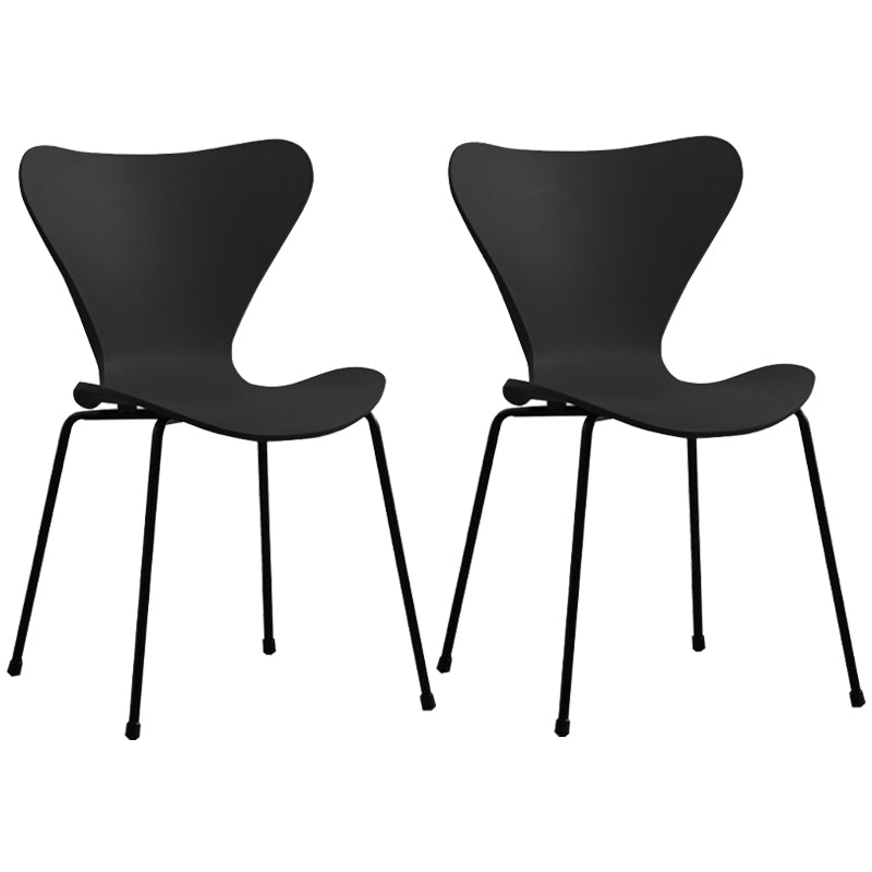 Glam Style Metal Side Chair Solid Back Matte Finish Home Use Dining Chair