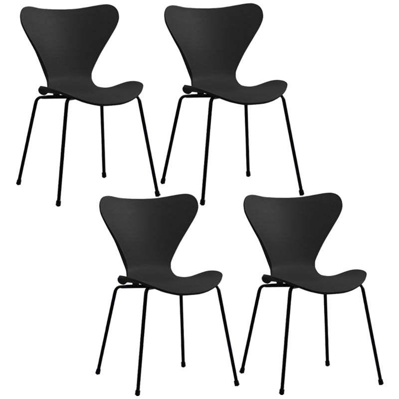 Glam Style Metal Side Chair Solid Back Matte Finish Home Use Dining Chair
