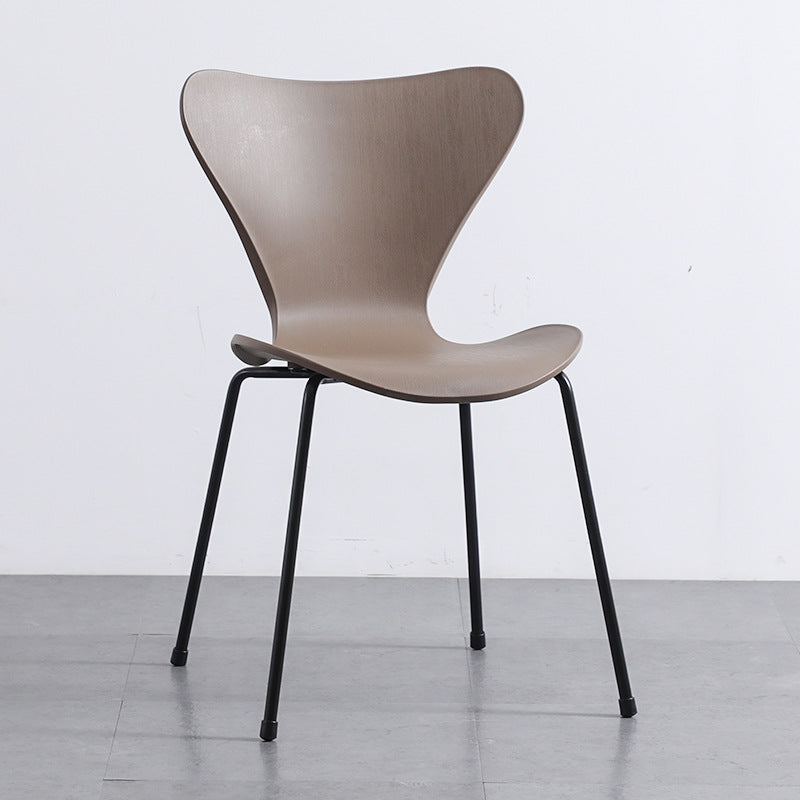 Glam Style Metal Side Chair Solid Back Matte Finish Home Use Dining Chair