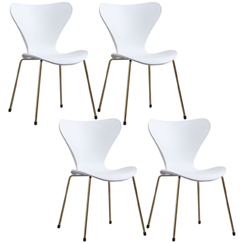 Glam Style Metal Side Chair Solid Back Matte Finish Home Use Dining Chair