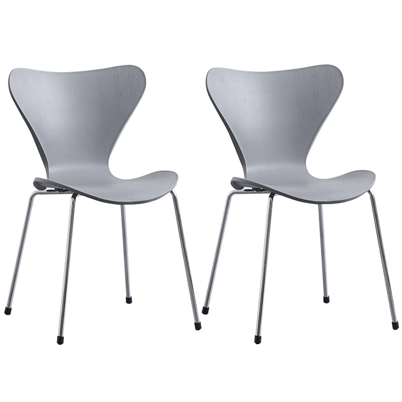 Glam Style Metal Side Chair Solid Back Matte Finish Home Use Dining Chair