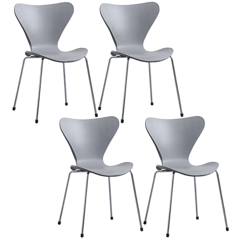 Glam Style Metal Side Chair Solid Back Matte Finish Home Use Dining Chair