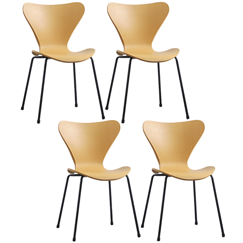 Glam Style Metal Side Chair Solid Back Matte Finish Home Use Dining Chair