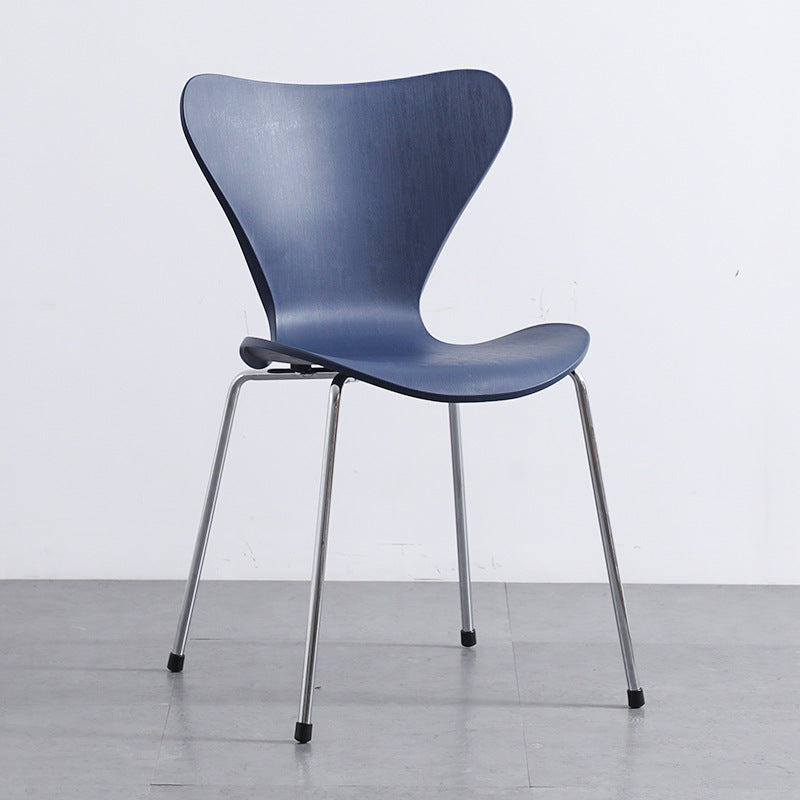 Glam Style Metal Side Chair Solid Back Matte Finish Home Use Dining Chair