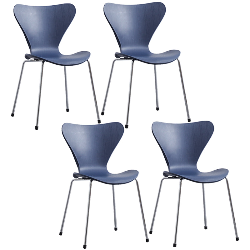 Glam Style Metal Side Chair Solid Back Matte Finish Home Use Dining Chair