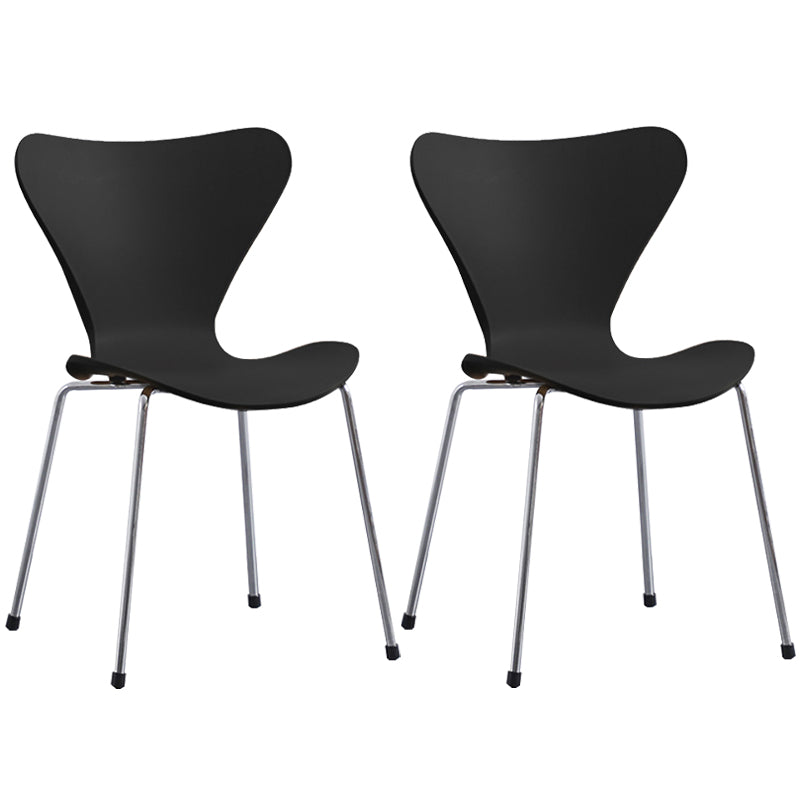Glam Style Metal Side Chair Solid Back Matte Finish Home Use Dining Chair