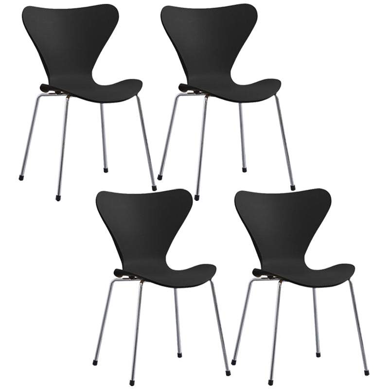 Glam Style Metal Side Chair Solid Back Matte Finish Home Use Dining Chair