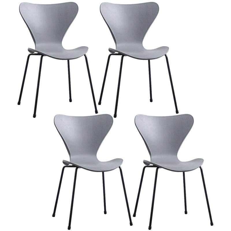Glam Style Metal Side Chair Solid Back Matte Finish Home Use Dining Chair