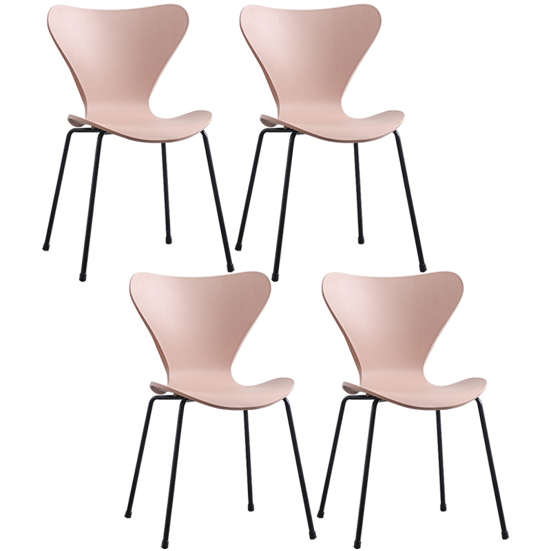 Glam Style Metal Side Chair Solid Back Matte Finish Home Use Dining Chair