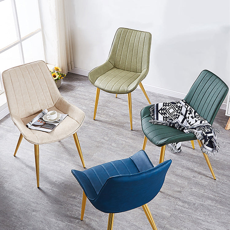 Sedia da pranzo in stile glam sedia wingback parsons sedia con 4 gambe in metallo per uso domestico