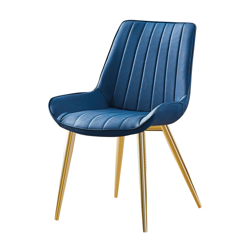 Sedia da pranzo in stile glam sedia wingback parsons sedia con 4 gambe in metallo per uso domestico