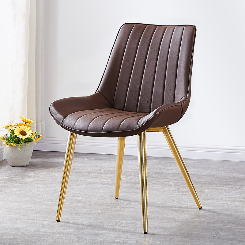 Sedia da pranzo in stile glam sedia wingback parsons sedia con 4 gambe in metallo per uso domestico