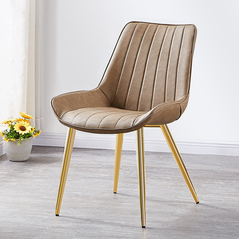Sedia da pranzo in stile glam sedia wingback parsons sedia con 4 gambe in metallo per uso domestico