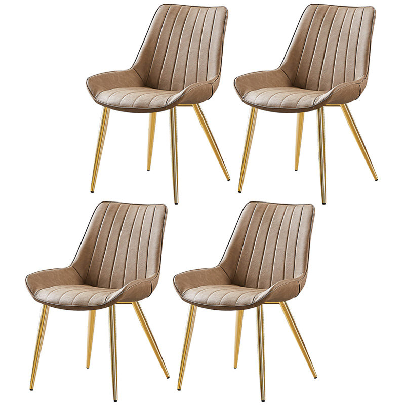 Sedia da pranzo in stile glam sedia wingback parsons sedia con 4 gambe in metallo per uso domestico