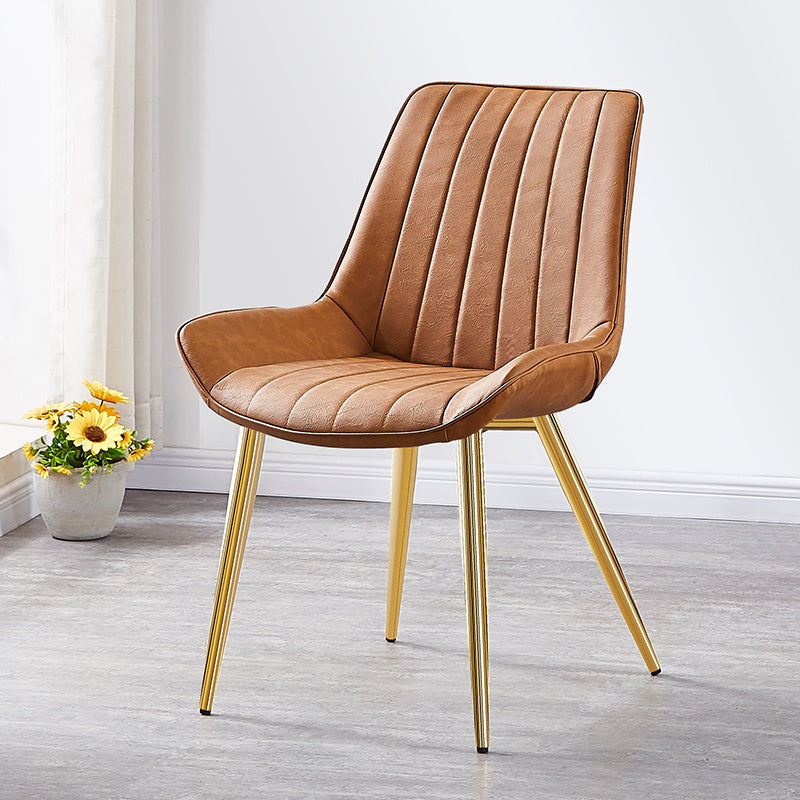 Sedia da pranzo in stile glam sedia wingback parsons sedia con 4 gambe in metallo per uso domestico