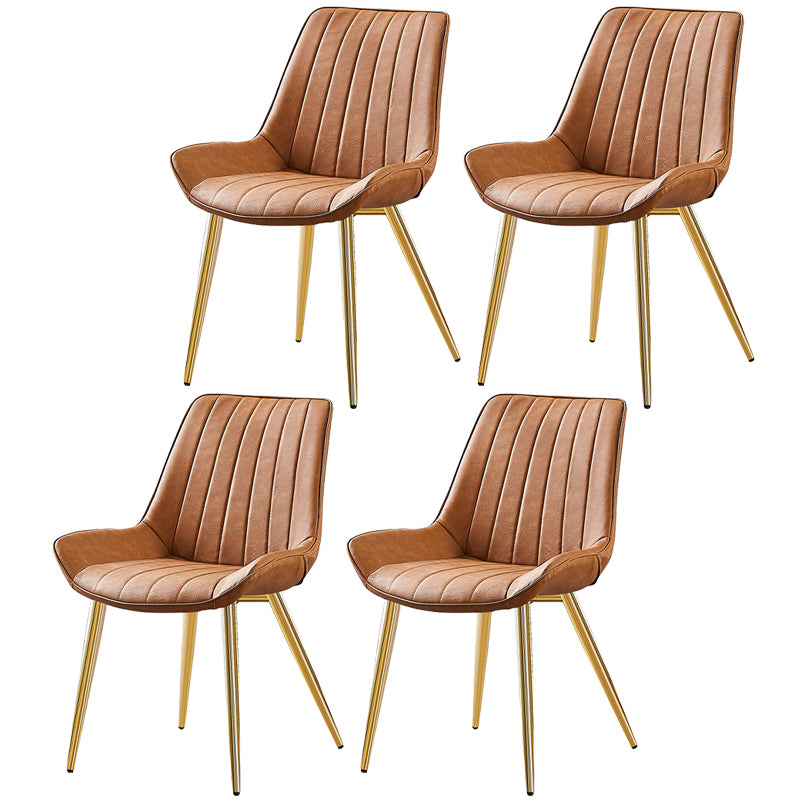 Sedia da pranzo in stile glam sedia wingback parsons sedia con 4 gambe in metallo per uso domestico
