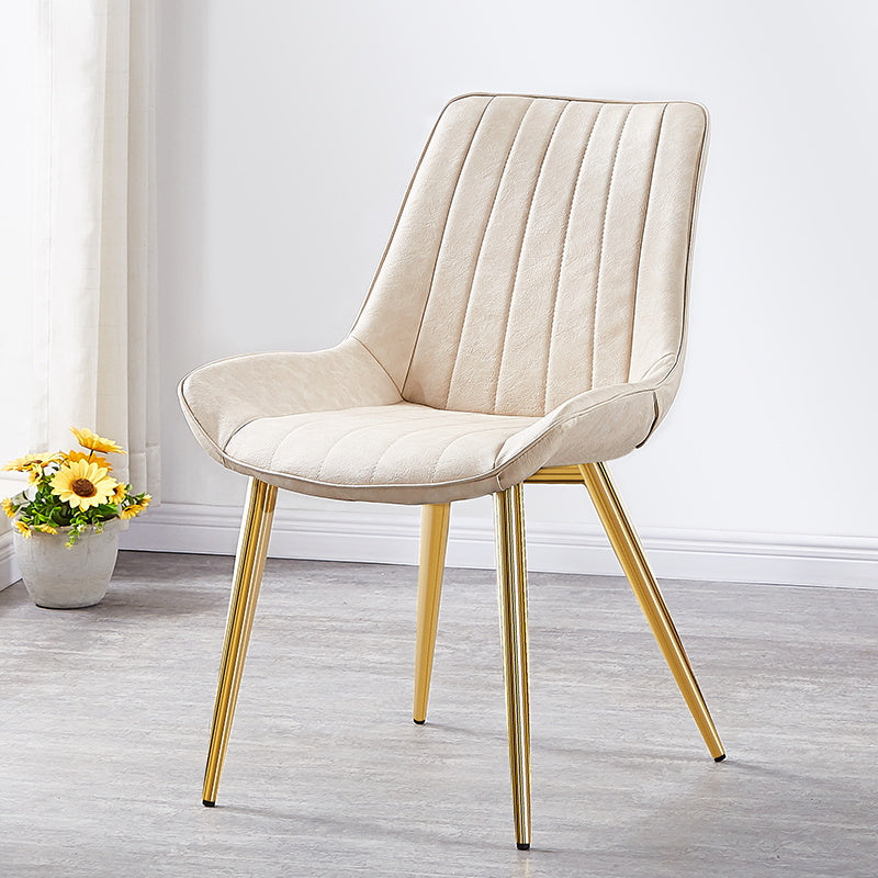 Sedia da pranzo in stile glam sedia wingback parsons sedia con 4 gambe in metallo per uso domestico