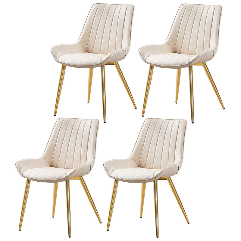 Sedia da pranzo in stile glam sedia wingback parsons sedia con 4 gambe in metallo per uso domestico
