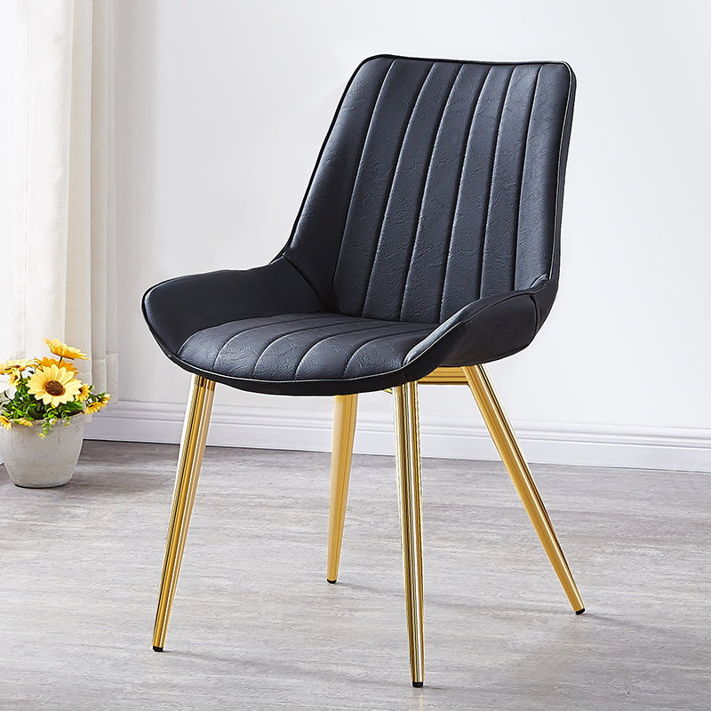 Sedia da pranzo in stile glam sedia wingback parsons sedia con 4 gambe in metallo per uso domestico