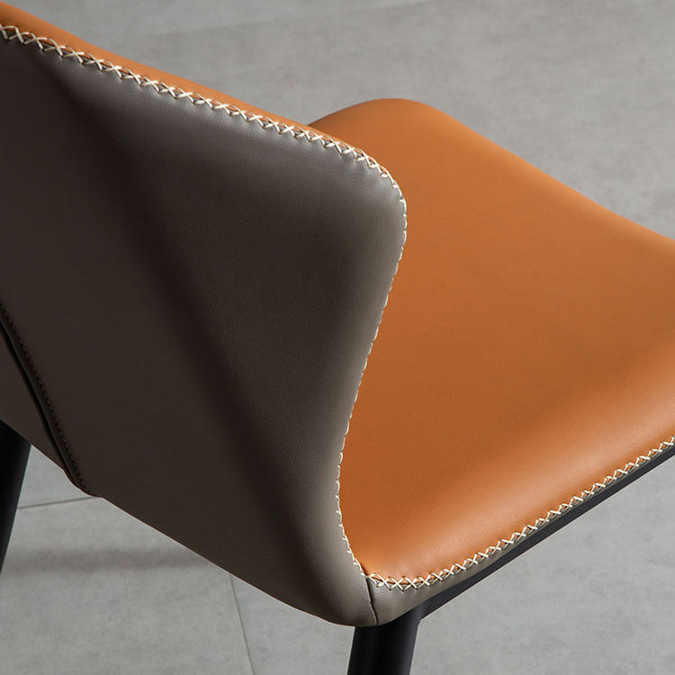 Sedia per sala da pranzo contemporanea in metallo sedia a wingback della finitura metallica