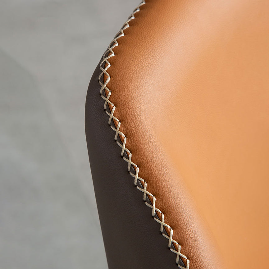 Sedia per sala da pranzo contemporanea in metallo sedia a wingback della finitura metallica