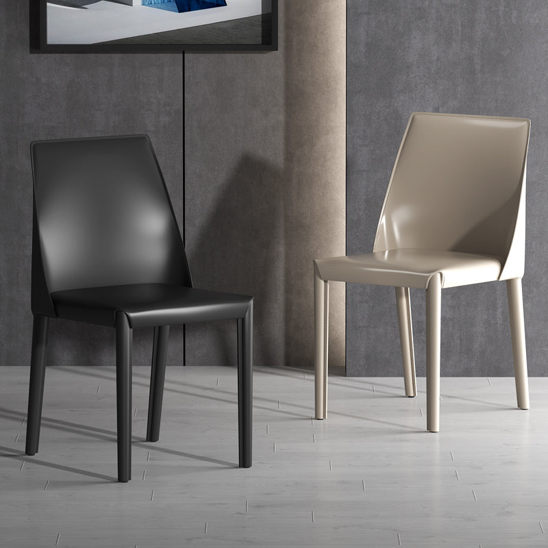 Modern Style Leather Dining Chair Matte Color Kitchen Side Parsons Chair