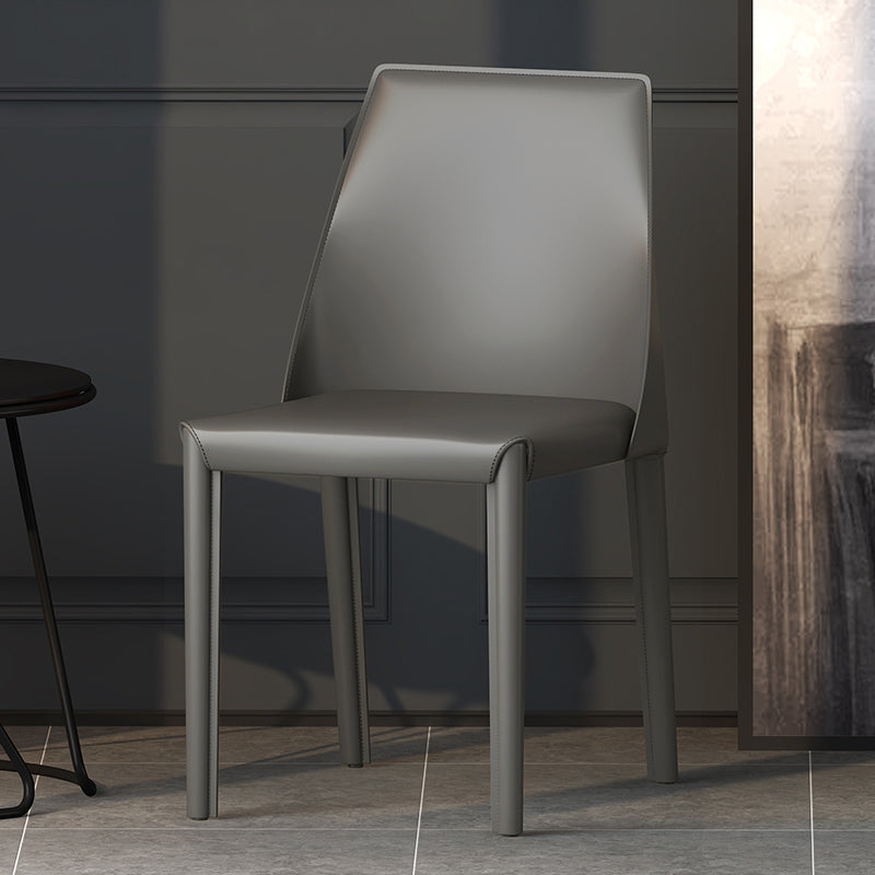 Modern Style Leather Dining Chair Matte Color Kitchen Side Parsons Chair
