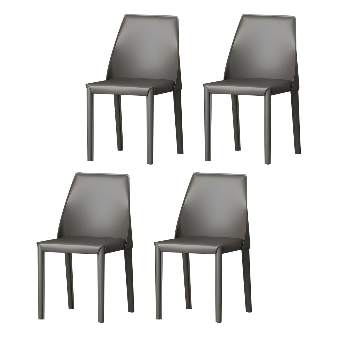 Modern Style Leather Dining Chair Matte Color Kitchen Side Parsons Chair