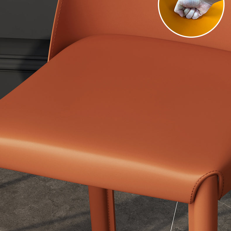 Modern Style Leather Dining Chair Matte Color Kitchen Side Parsons Chair