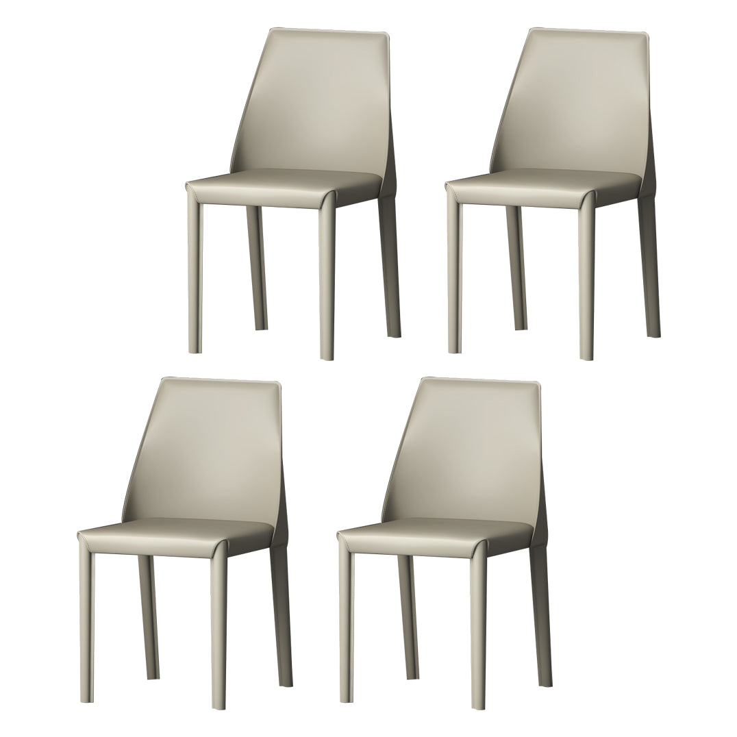 Modern Style Leather Dining Chair Matte Color Kitchen Side Parsons Chair