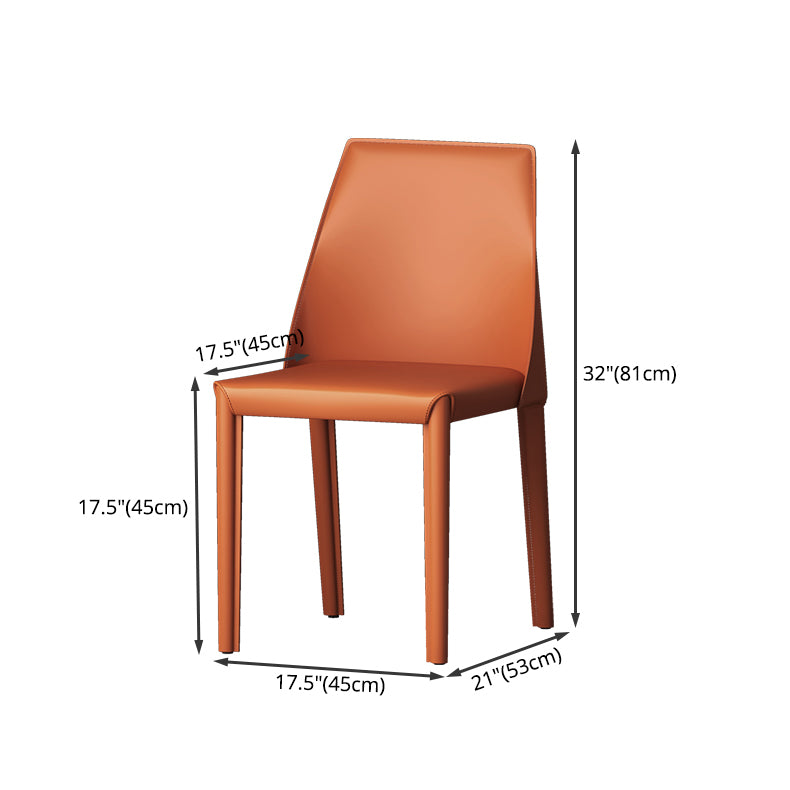 Modern Style Leather Dining Chair Matte Color Kitchen Side Parsons Chair