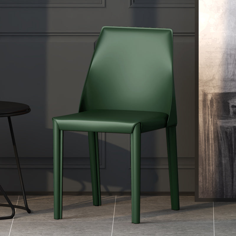 Modern Style Leather Dining Chair Matte Color Kitchen Side Parsons Chair