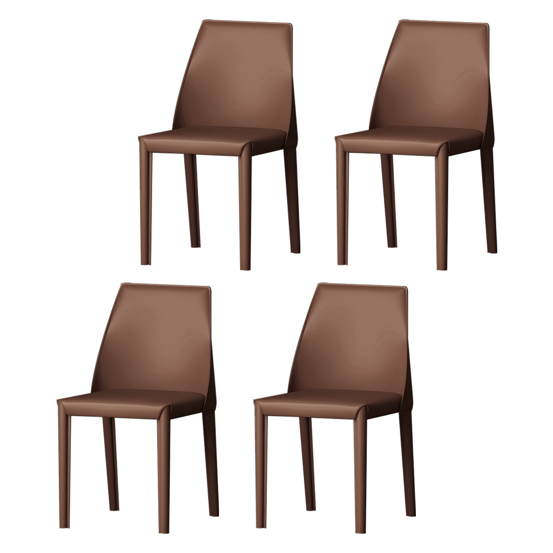Modern Style Leather Dining Chair Matte Color Kitchen Side Parsons Chair