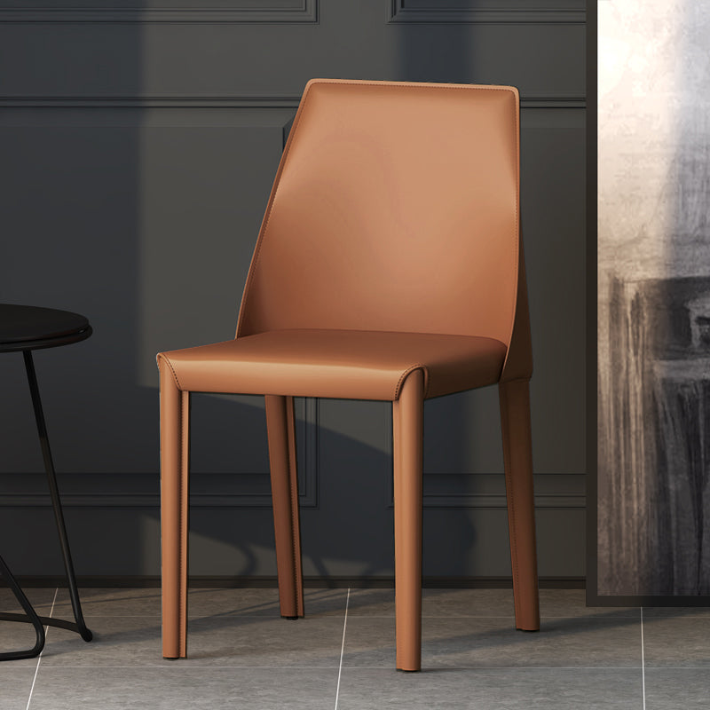 Modern Style Leather Dining Chair Matte Color Kitchen Side Parsons Chair
