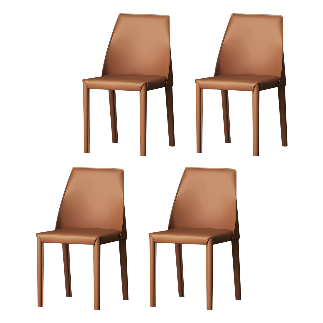 Modern Style Leather Dining Chair Matte Color Kitchen Side Parsons Chair