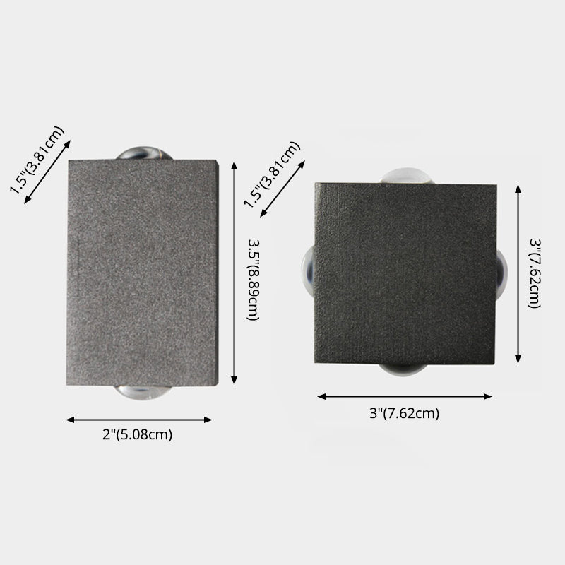 Lámpara de pared LED geométrica negra en el estilo de pared de aluminio de estilo conciso moderno con sombra de vidrio