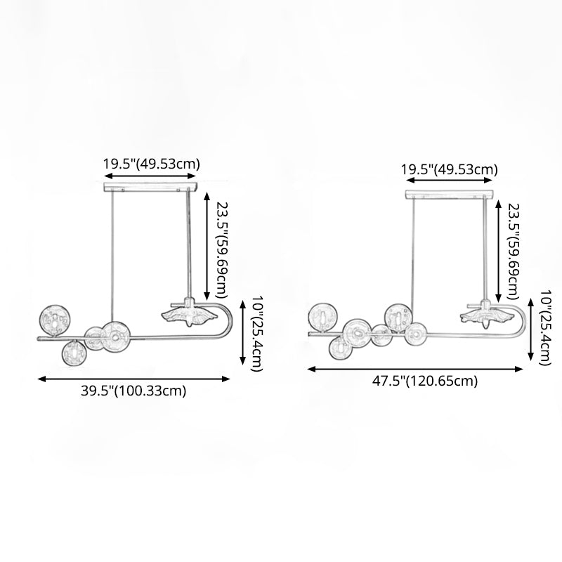 Luci a sospensione contemporanea illuminazione isola lineare lampada sospesa in oro