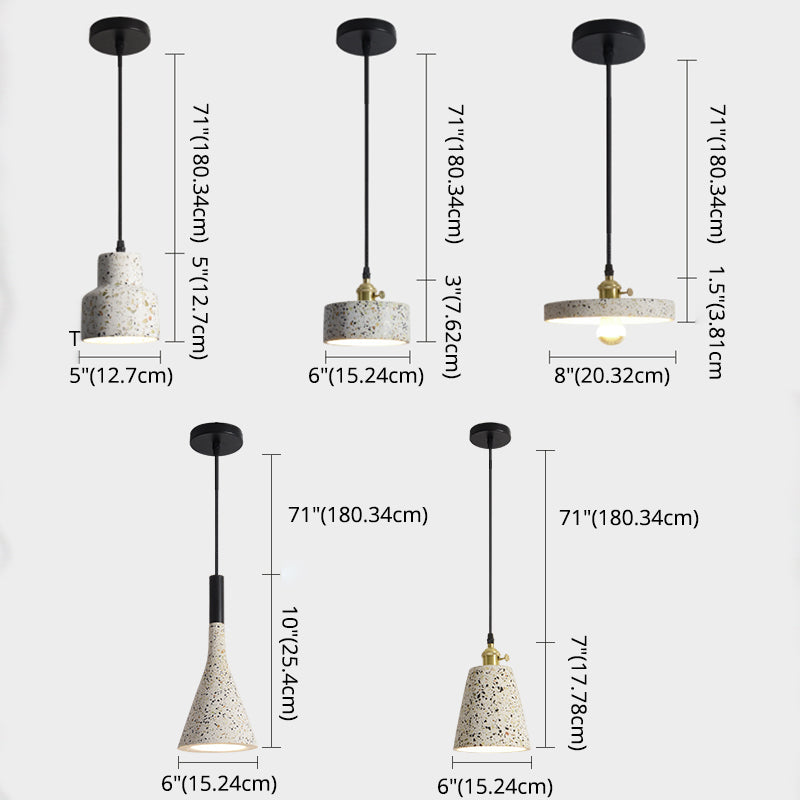 Funzione illuminazione a sospensione ombreggiata in terrazzo in stile minimalista a soffitto appeso in bianco