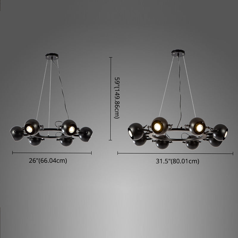 Assayements d'éclairage rond Postmodern Chandelier pour salle à manger du salon