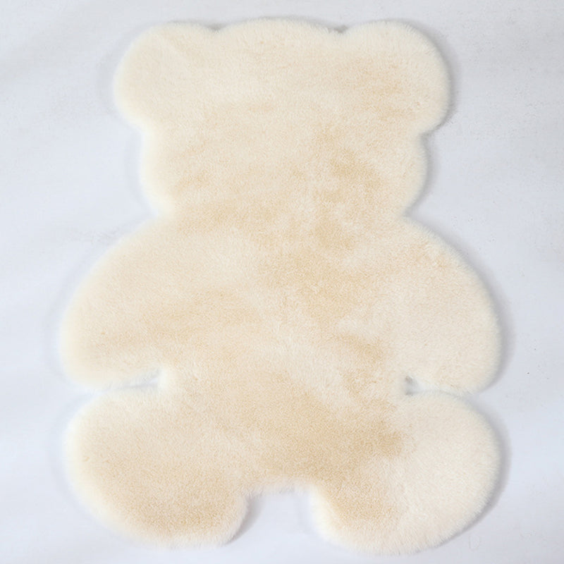 Lovely Bear shaped Rug Funky Solid Shag Carpet Polypropylene Washable Carpet for Home Decoration