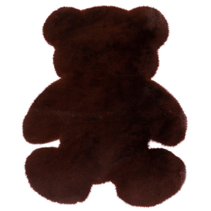 Lovely Bear shaped Rug Funky Solid Shag Carpet Polypropylene Washable Carpet for Home Decoration