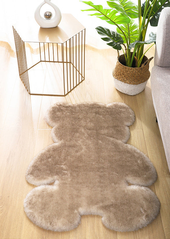 Lovely Bear shaped Rug Funky Solid Shag Carpet Polypropylene Washable Carpet for Home Decoration