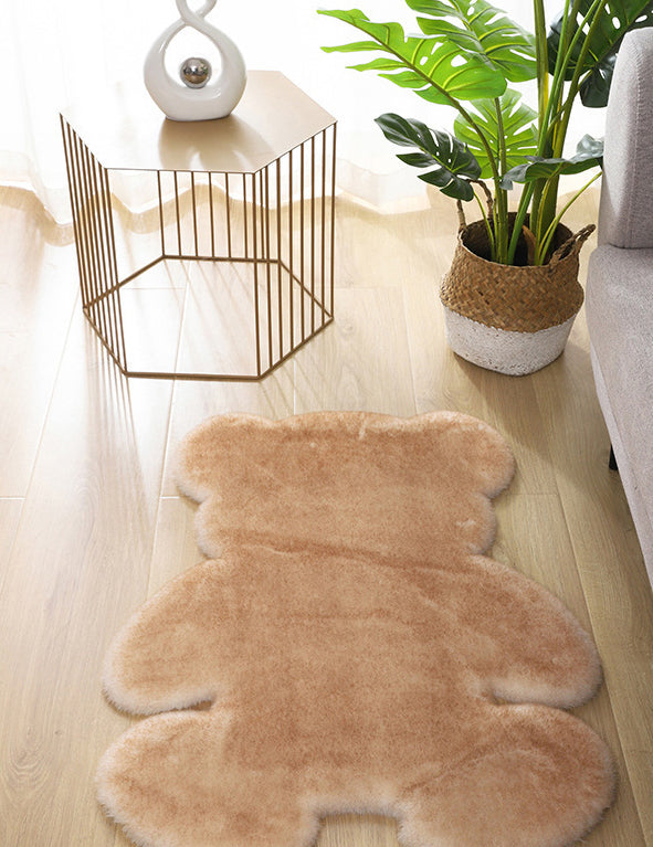 Lovely Bear shaped Rug Funky Solid Shag Carpet Polypropylene Washable Carpet for Home Decoration