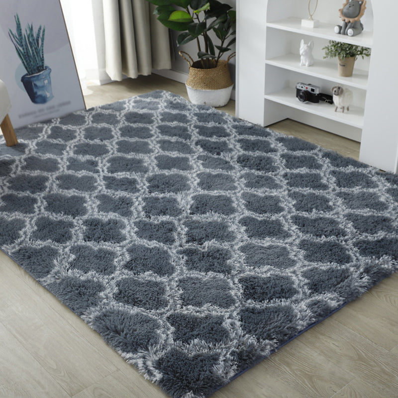 Individuality Geometry Printed Rug Modern Shag Area Carpet Non-Slip Backing Carpet for Home Decor