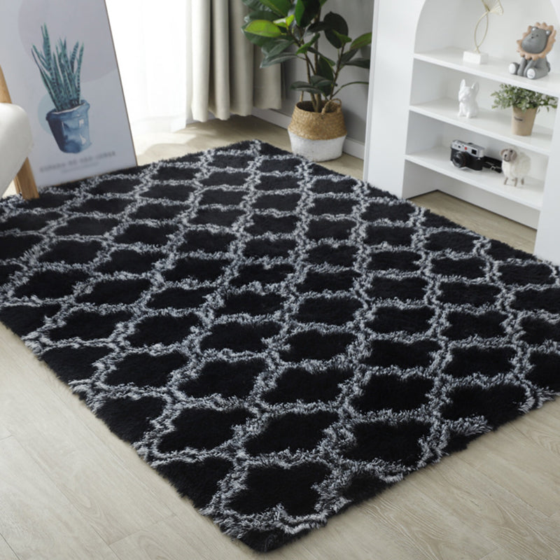 Individuality Geometry Printed Rug Modern Shag Area Carpet Non-Slip Backing Carpet for Home Decor