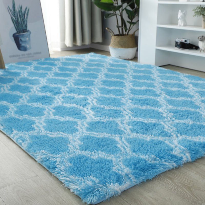 Individuality Geometry Printed Rug Modern Shag Area Carpet Non-Slip Backing Carpet for Home Decor