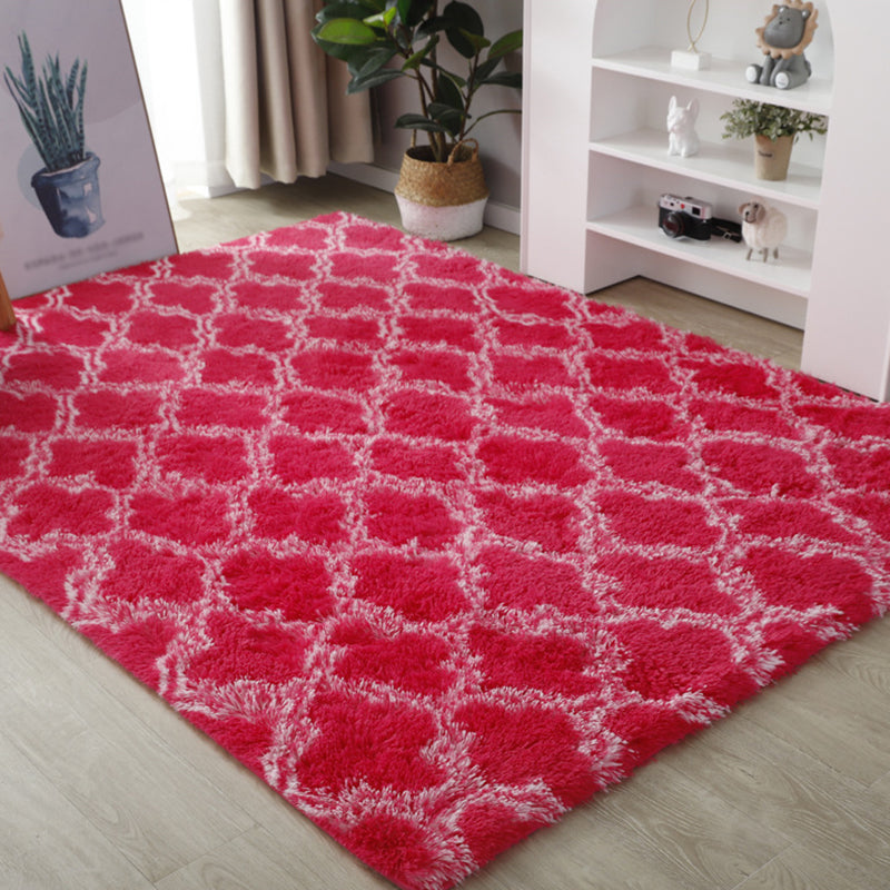 Individuality Geometry Printed Rug Modern Shag Area Carpet Non-Slip Backing Carpet for Home Decor